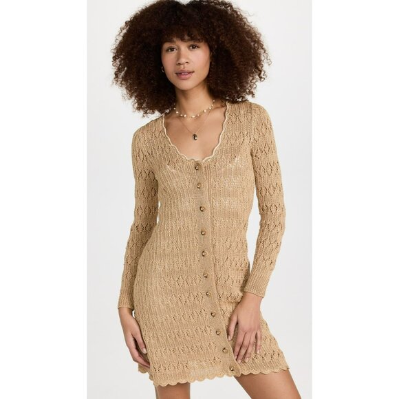 NEW Stella Pardo Paris Ester Crochet Knit Sweater Dress Coquette Feminine - Picture 1 of 15